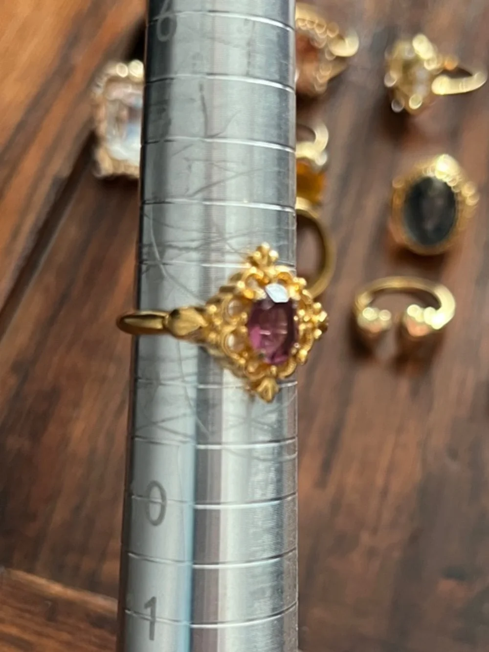 Lot of 7 Elegant Gold-Tone Women's Rings - Multiple Sizes
